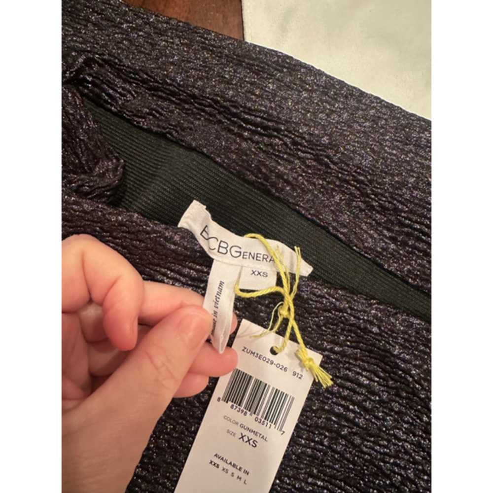 BCBG Generation Black Silver Skirt XXS - Picture 5 of 10